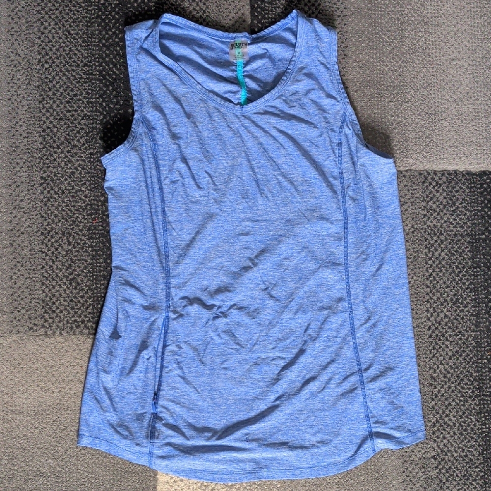 Duluth Trading Cooling Heathered Light Blue Performance Tank Medium